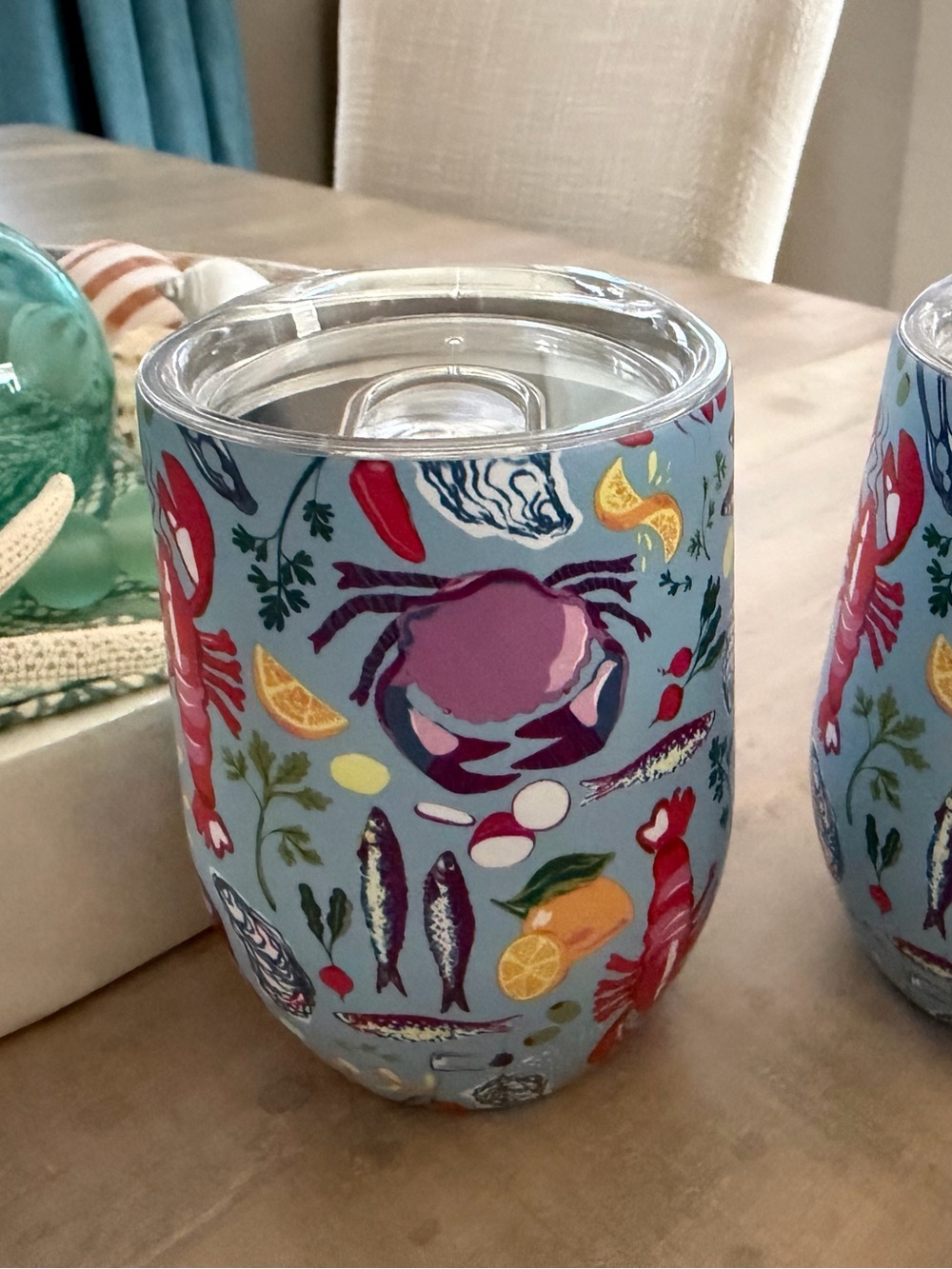 NWOT, NEW Vera Bradley 12oz Hot/Cold Tumbler in Seafood Boil– Set -2 cups